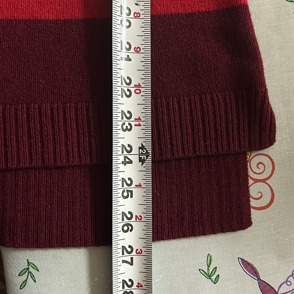 Athleta Cashmere Lodge Sweater Chianti Stripe Red Tan Women XXS - Picture 11 of 12
